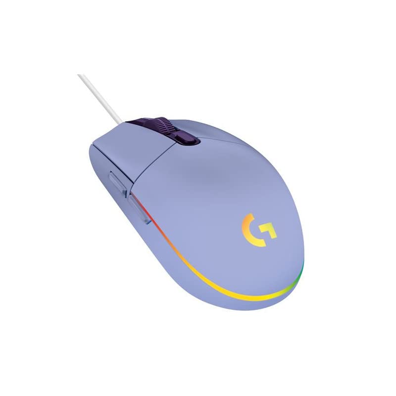 Logitech G203 LIGHTSYNC Gaming Mouse with Customizable RGB Lighting, 6 Programmable Buttons, Gaming Grade Sensor, 8K DPI Tracking, Lightweight - Lilac