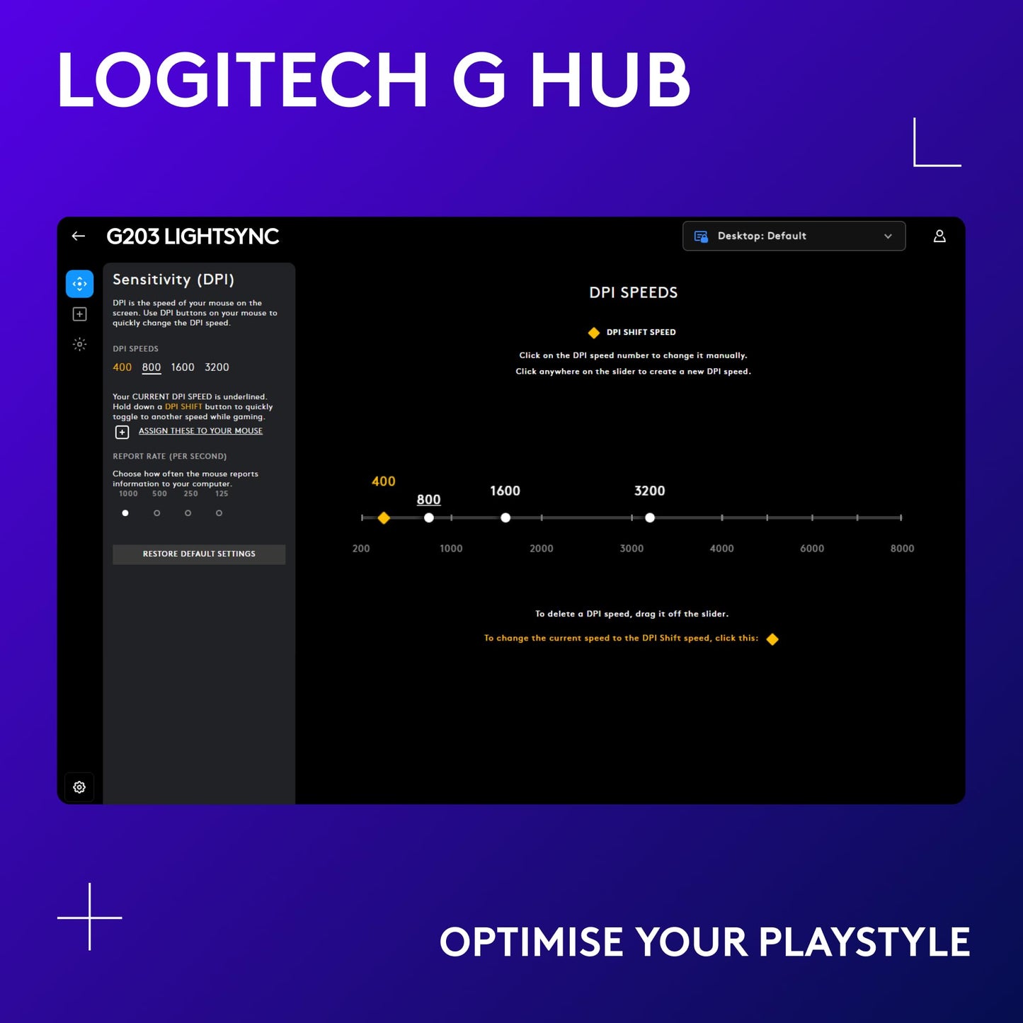 Logitech G203 LIGHTSYNC Gaming Mouse with Customizable RGB Lighting, 6 Programmable Buttons, Gaming Grade Sensor, 8K DPI Tracking, Lightweight - Lilac