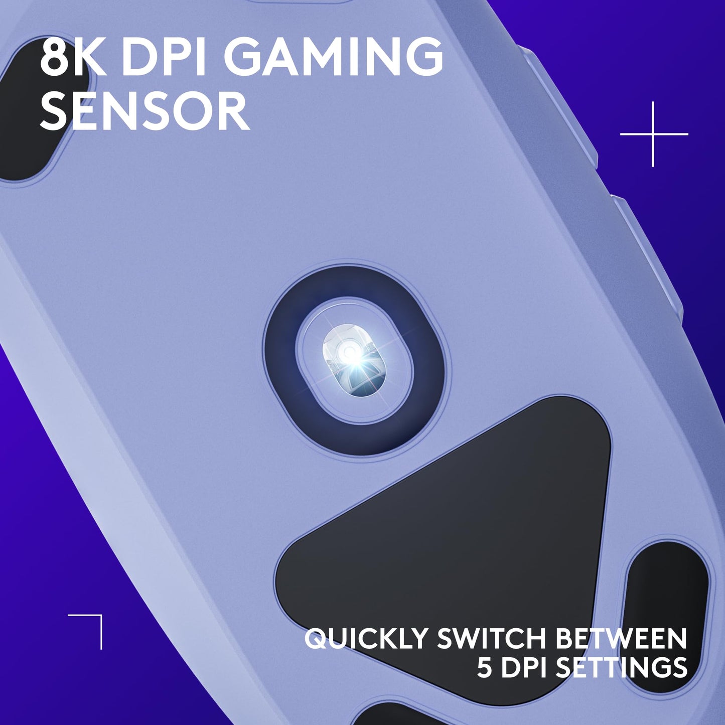 Logitech G203 LIGHTSYNC Gaming Mouse with Customizable RGB Lighting, 6 Programmable Buttons, Gaming Grade Sensor, 8K DPI Tracking, Lightweight - Lilac